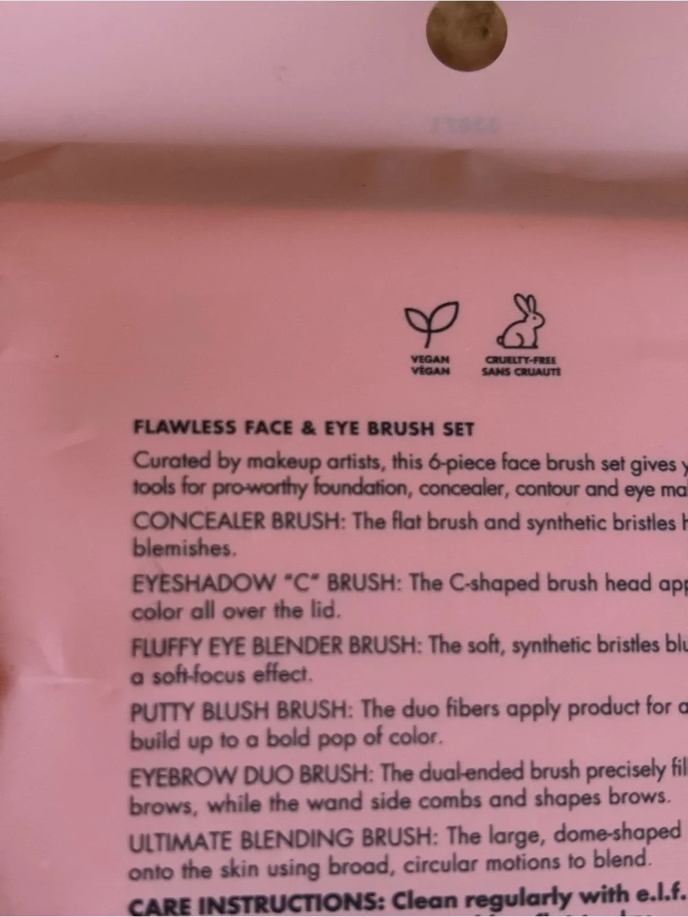 NWT e.l.f. Flawless Face & Eye Brush Set - Rose Gold